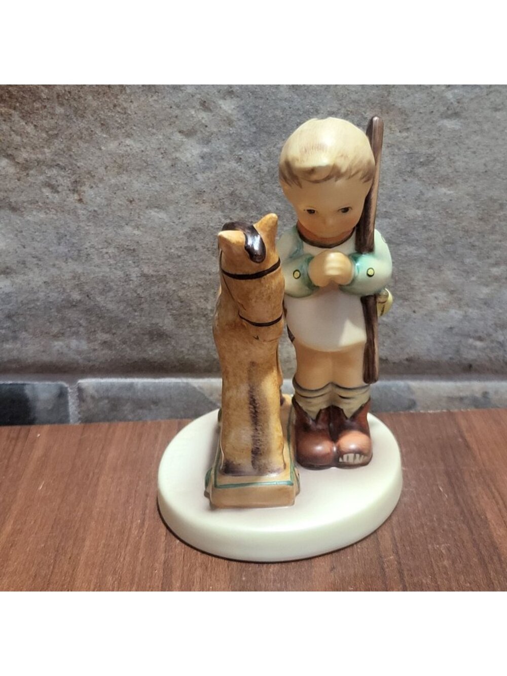 Vintage Goebel Hummel Figurine Prayer Before Battle Boy Rocking Horse